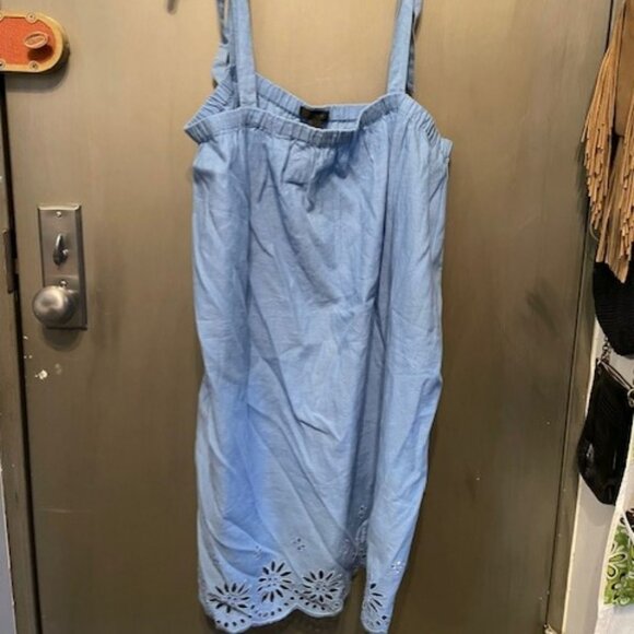 J.Crew Tie-Shoulder Hydrangea Mini Dress Embroidery Size Large - Picture 4 of 15